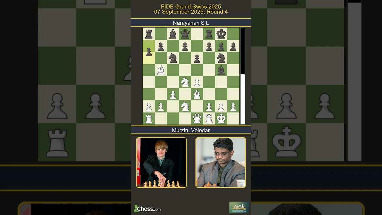 Volodar Murzin vs Narayanan S L | FIDE Grand Swiss 2025 | Round 4