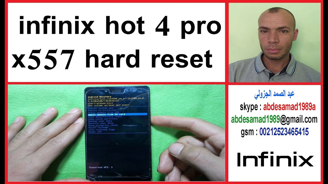 infinix hot 4 pro x557 hard reset