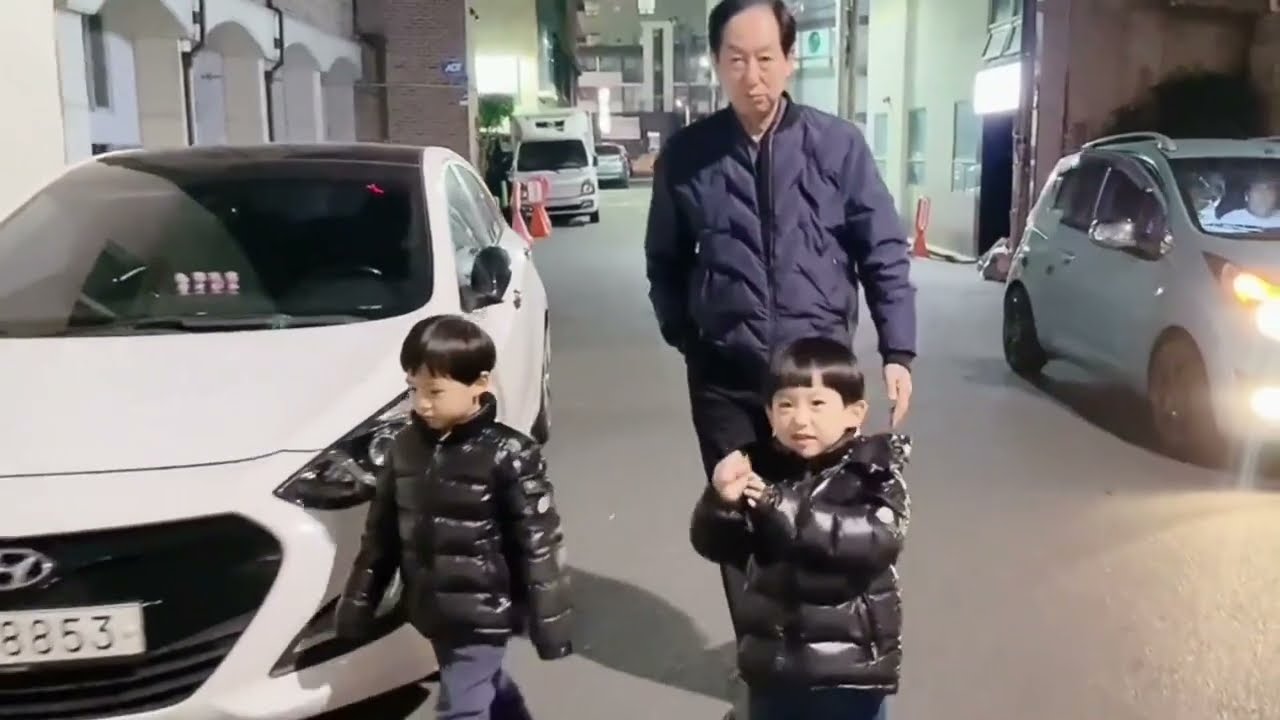 韓國爺爺獨自帶兩個娃，不得不說爺爺帶娃很有一套，該寵寵該凶就凶 #萌娃 #vlog #海外生活 #韓國