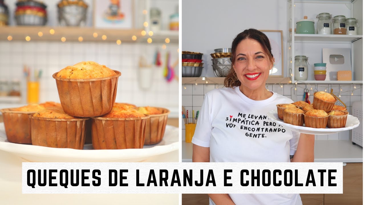 Queques fofinhos de laranja e chocolate