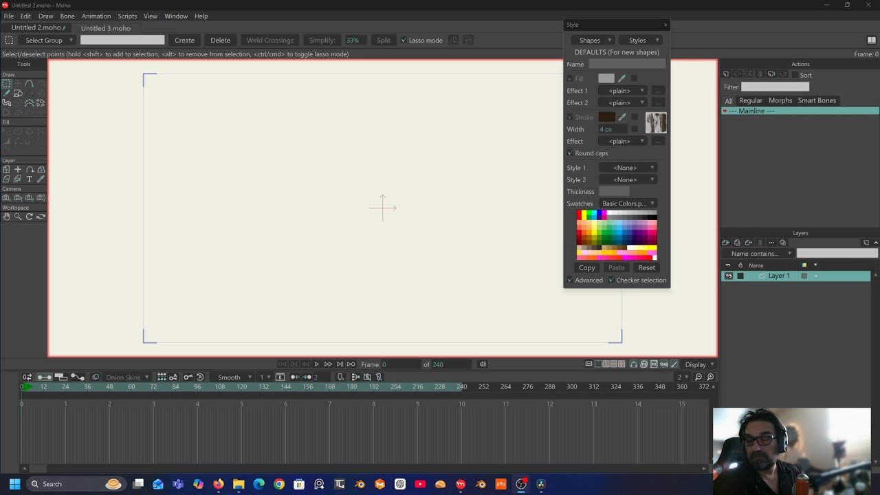 Touching up and animated music video in Moho