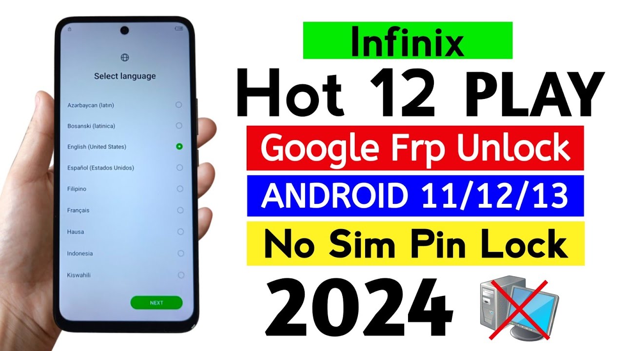 Infinix Hot 12 Play (X6816C) Google Frp Bypass Android 11-12-13 Without Pc.