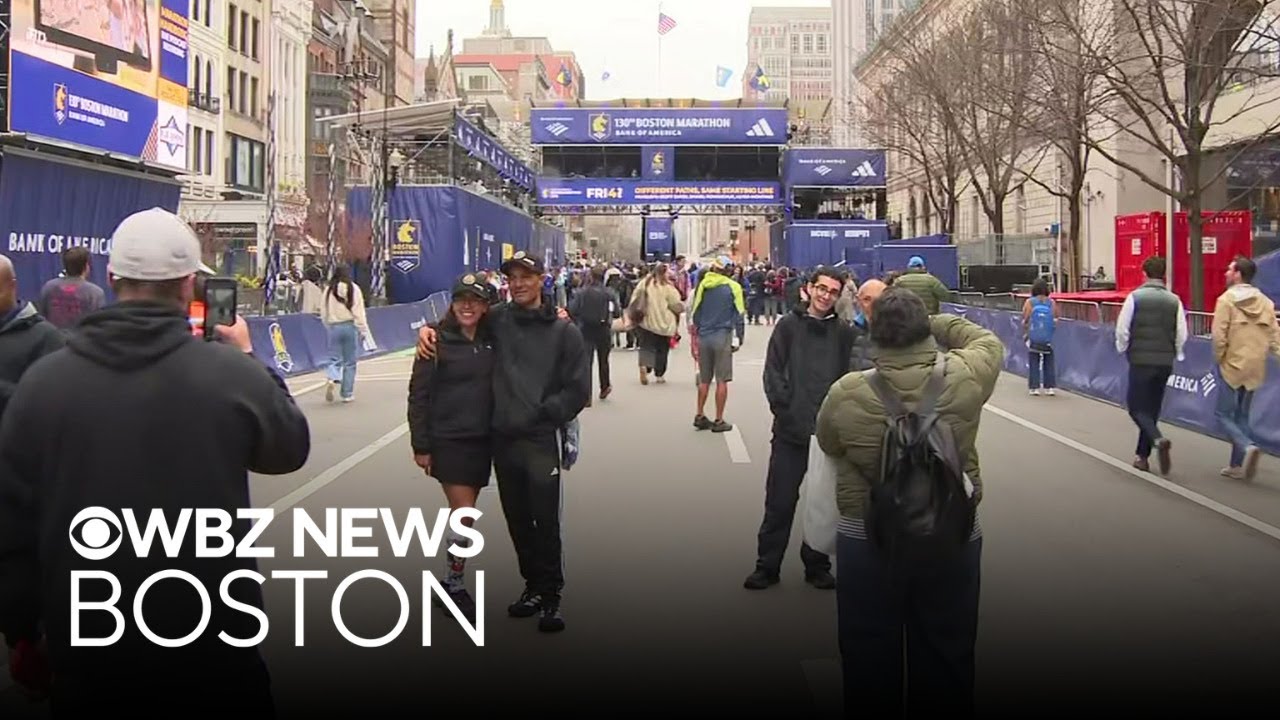 Boston Marathon runners pick up bibs as excitement builds in city