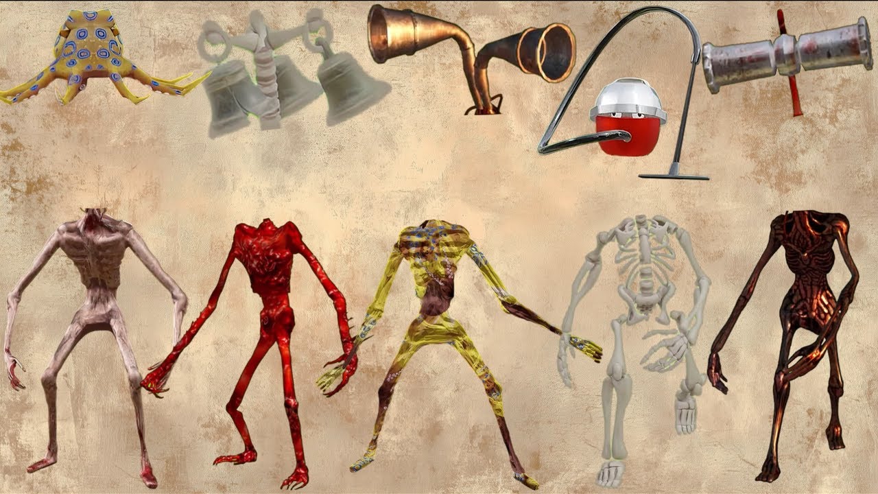 WRONG HEADS SIREN HEAD POOP, SIREN HEAD HOUSE, SIREN HEAD PIPE, SIREN HEAD MEAT GRINDER, SIREN HEAD