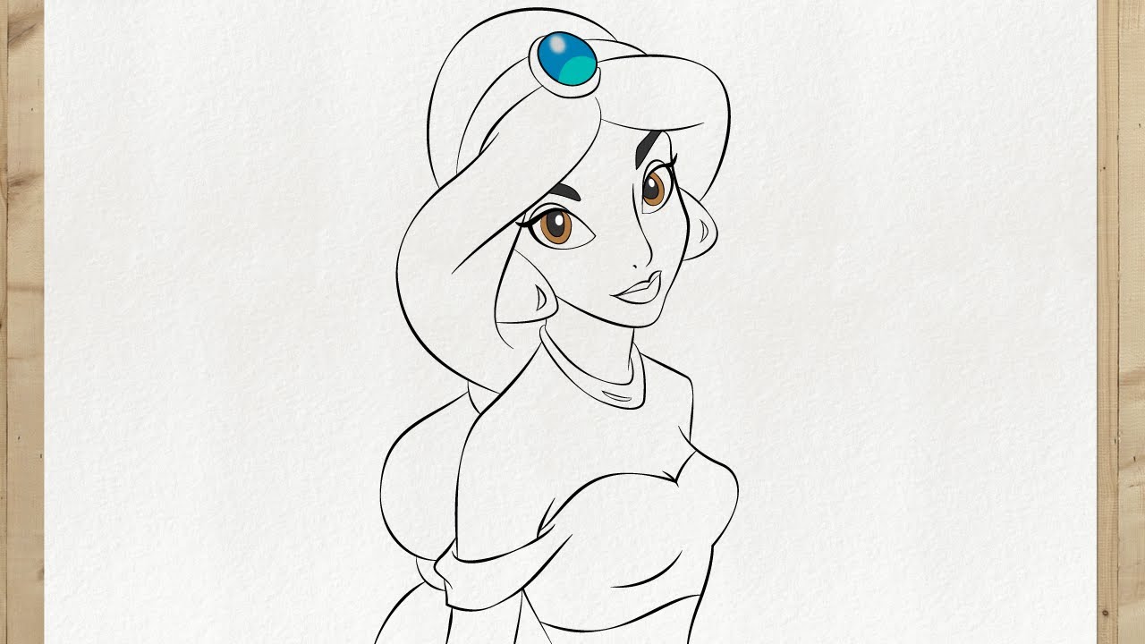 Como desenhar a PRINCESA JASMINE do Aladdin (Disney) passo a passo, fácil e rápido