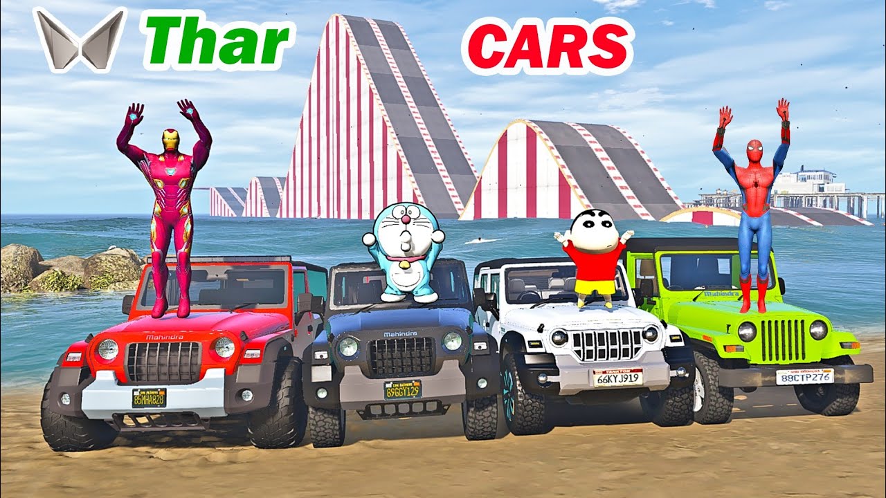 gta 5 mahindra thar cars water bumps challenge | gta 5 thar cars | gta 5 in telugu