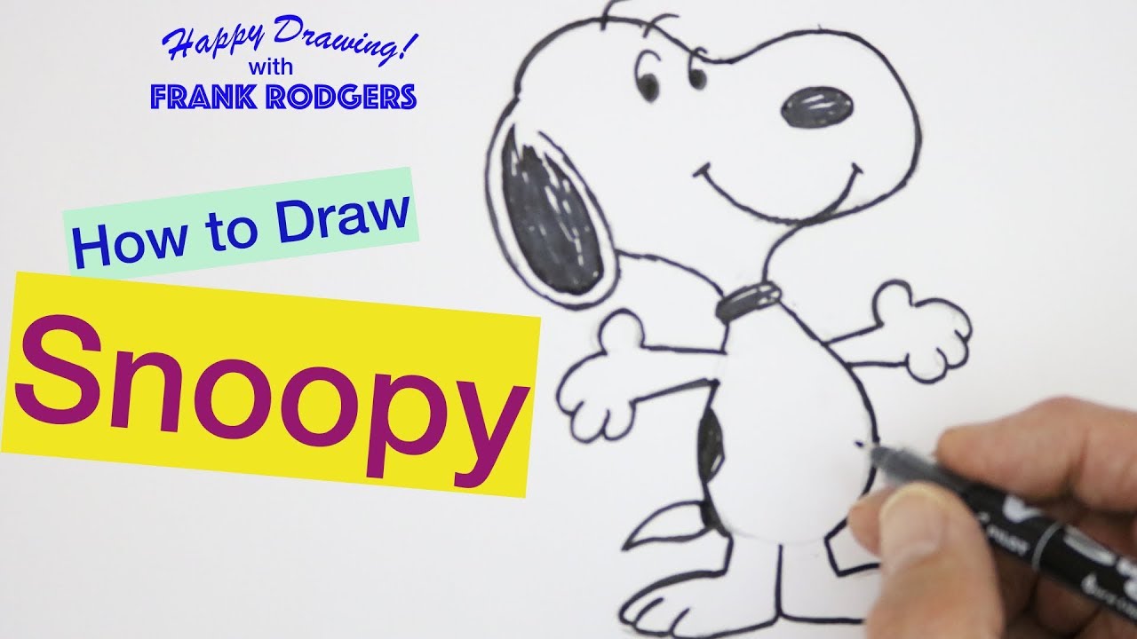 How to Draw Snoopy. Cartoon Characters #13 Happy Drawing! with Frank Rodgers