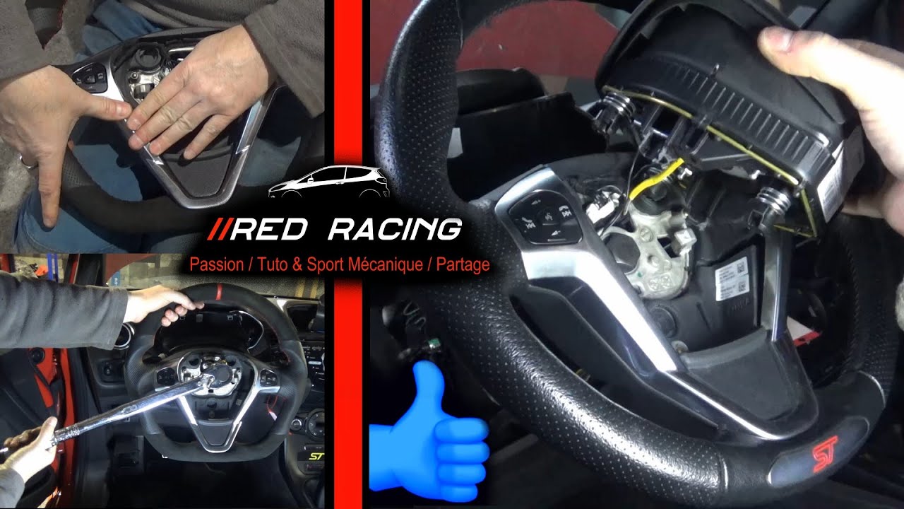 Comment démonter & changer de Volant  pour un custom (Méplat, Alcantara,  anneau 12h) Ford Fiesta ST