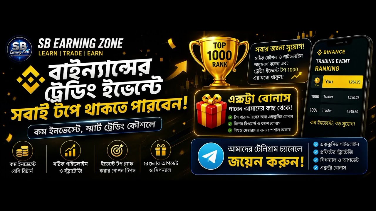 🔥 Binance Trading Event 2026 | সবাই Top Rank-এ থাকতে পারবেন! 🏆 Rewards Guide Bangla