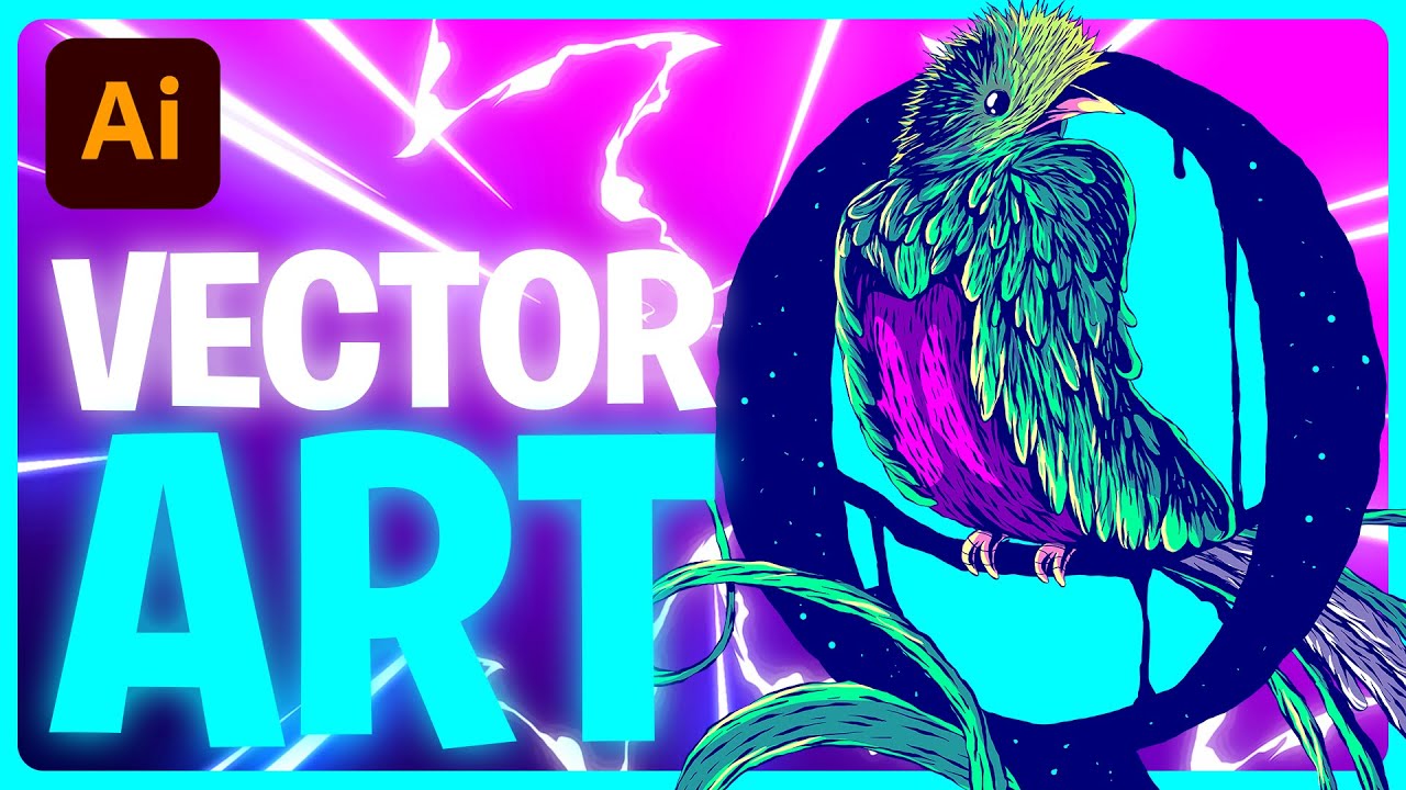 Quetzal Illustration - Drawing on Paper and Vectoring in Adobe Illustrator - Speed Art