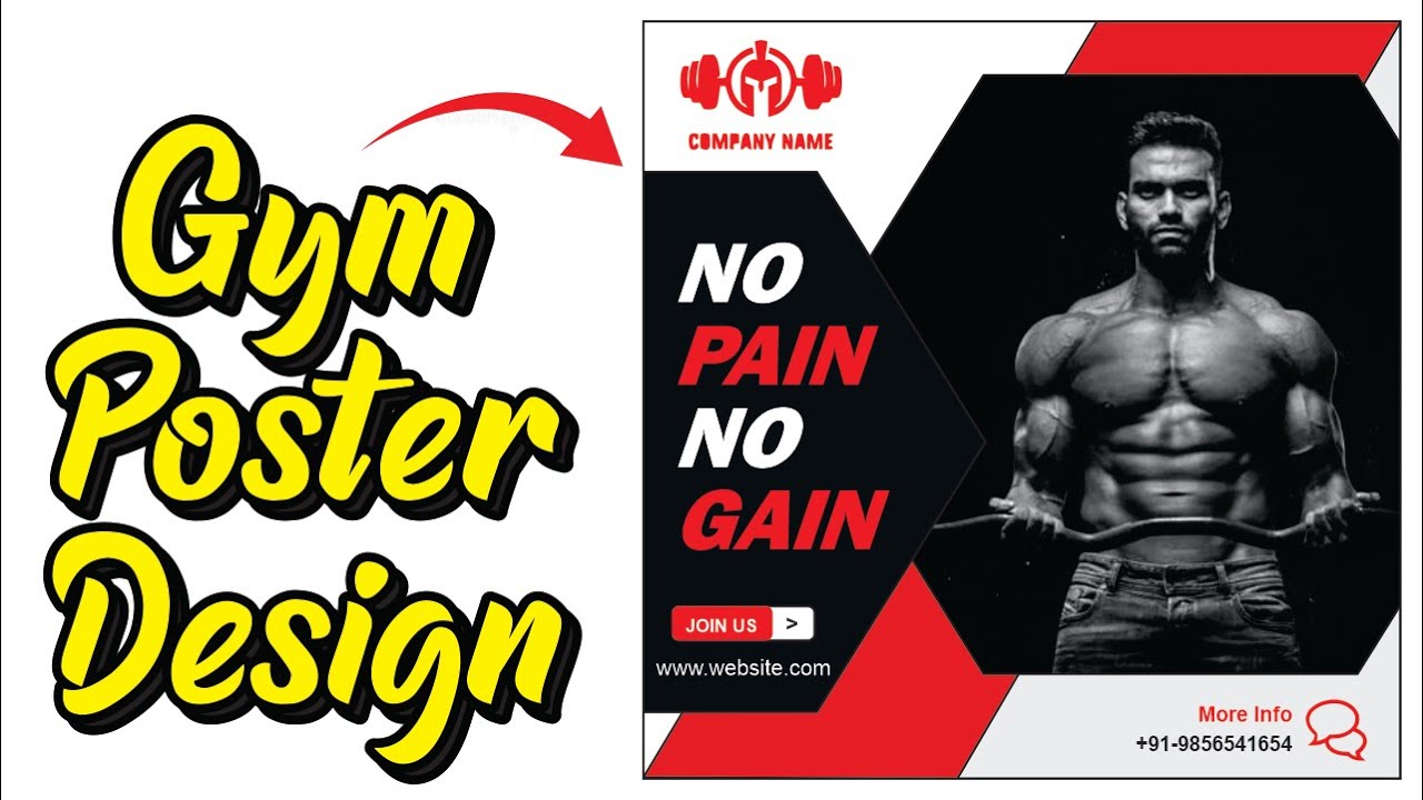 GYM AD DESIGN   CorelDraw tutorial in hindi