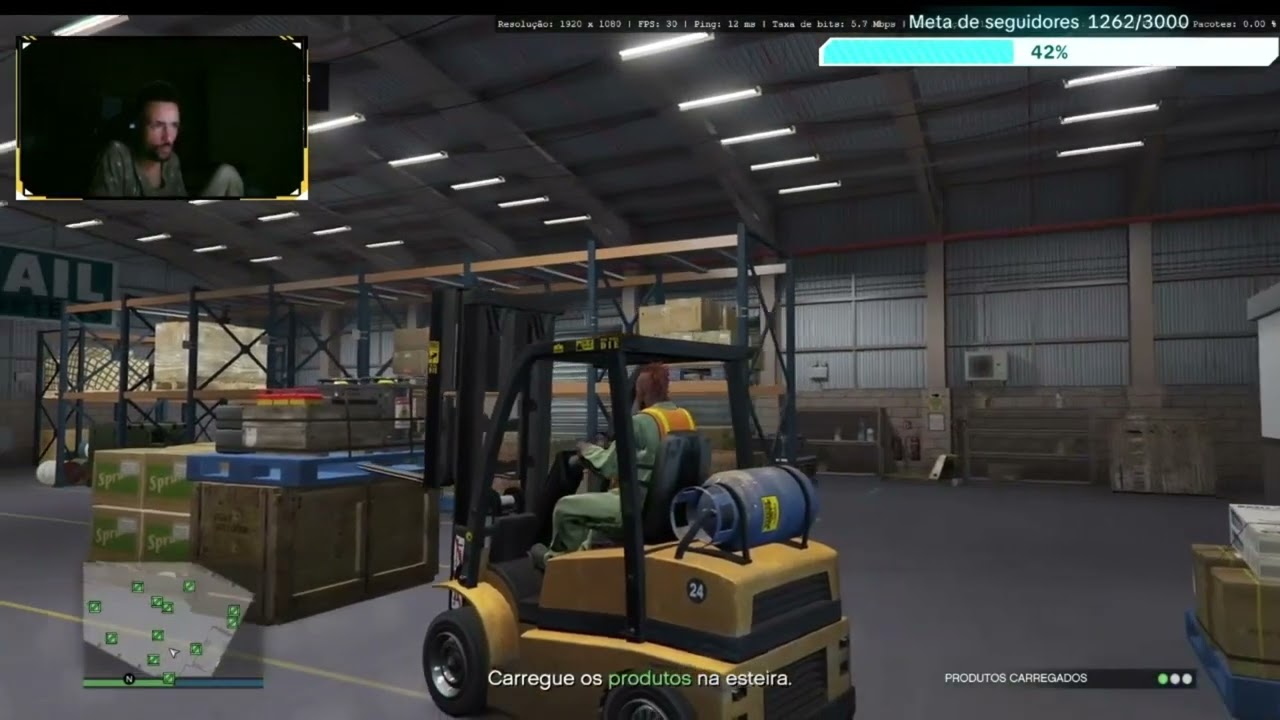 GTA V TRABALHANDO COM EMPILHADEIRA!!
