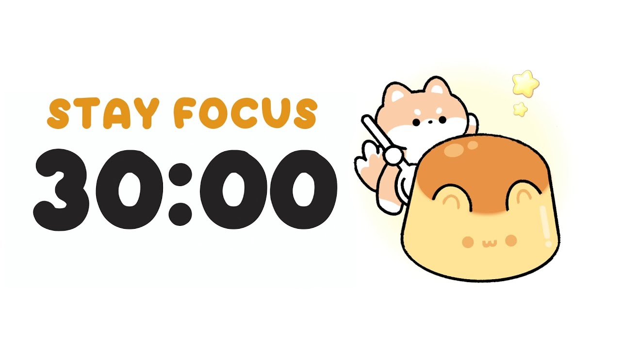 30 Minute Timer 🐶🍮 Pudding Time | Study with Shiba