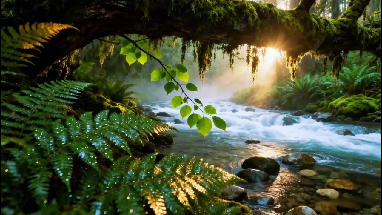 Gentle Stream Sounds, Birds Chirping, Forest Sounds for Sleep, Study, Focus