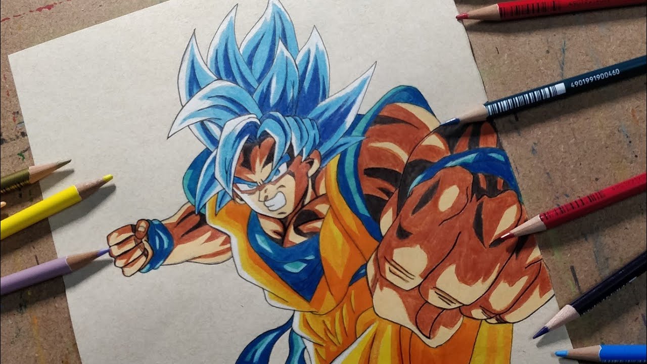 HOW TO DRAW GOKU BLUE | DRAGON BALL SUPER