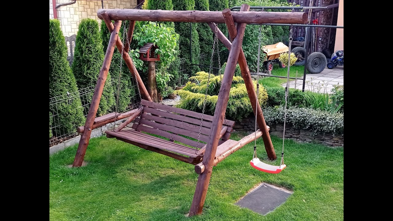 wood garden swing  DIY ll huśtawka ogrodowa drewniana krok po kroku