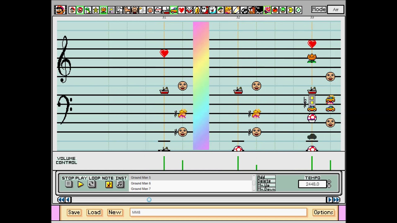 Super Mario Paint 2 - Megaman and Bass - Ground Man - MM8 Style