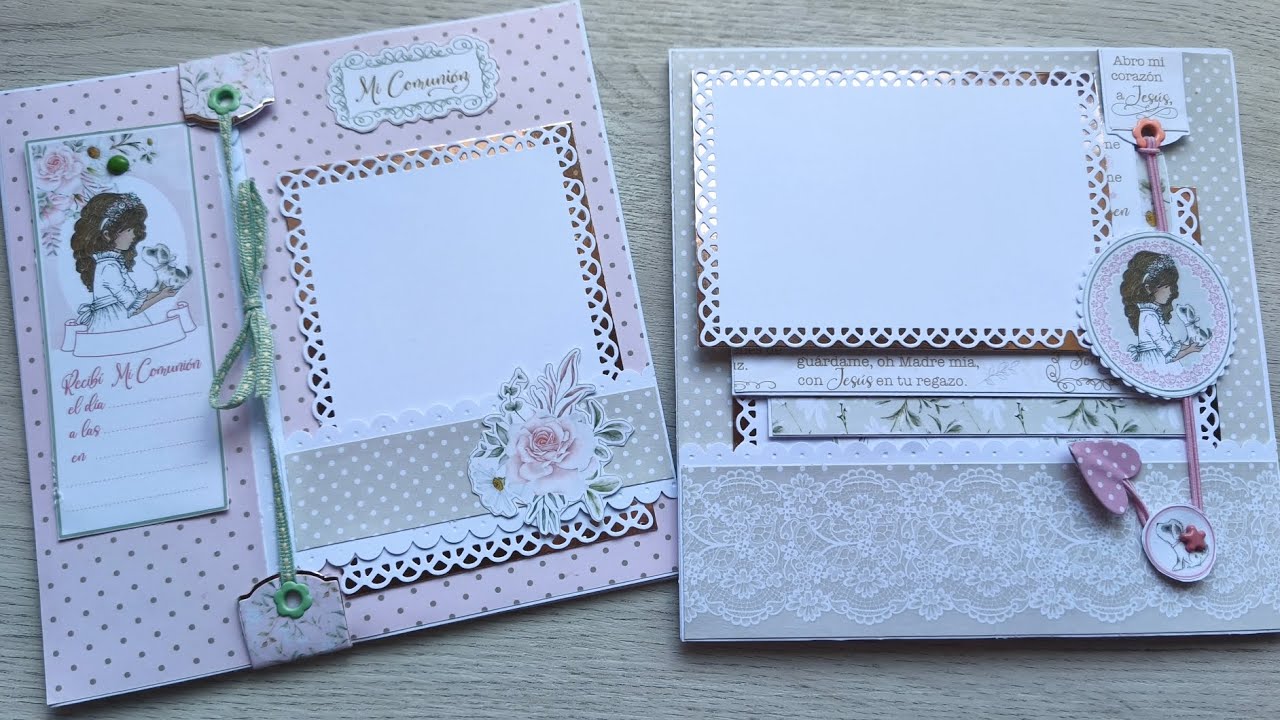 🌸 Álbum de Comunión | Dos Nuevas Páginas Interiores | Tutorial Scrap 🩷