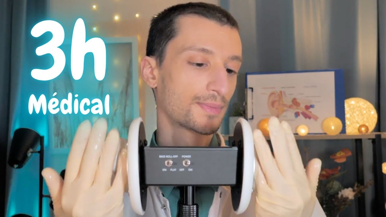 ASMR 3H Médical - 5 sens, 7 sens, oreilles, clinique sommeil, yeux, nerfs crâniens