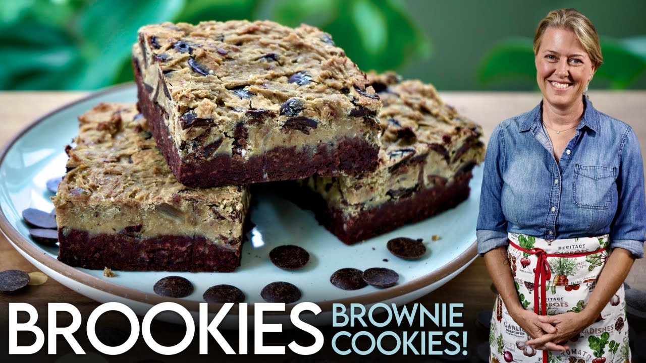 Brownie + Cookie = Brookies! THE BEST Plant-Based Dessert Ever! #sugarfree #glutenfree