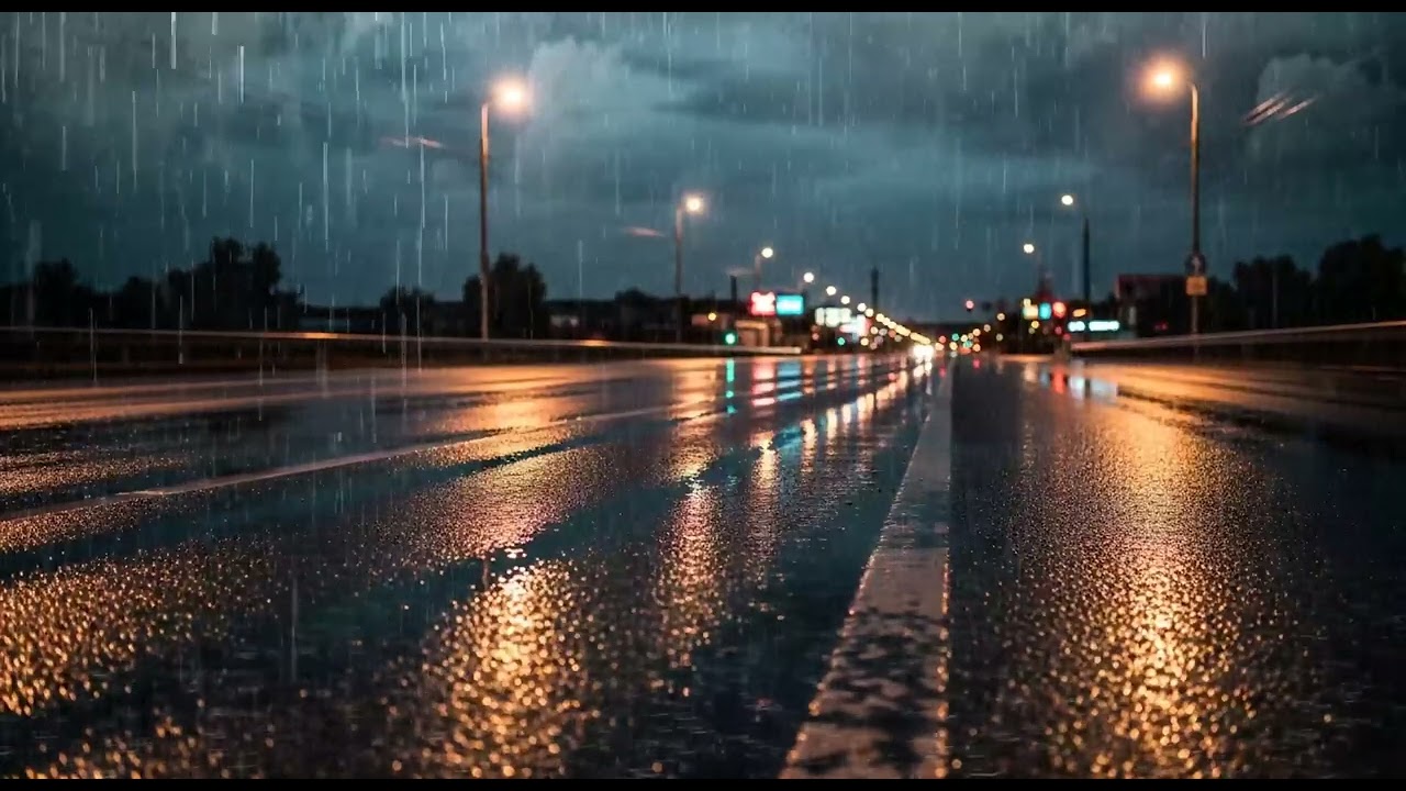 Silent Comfort Sound ⚡ Heavy Rain & Low Thunder