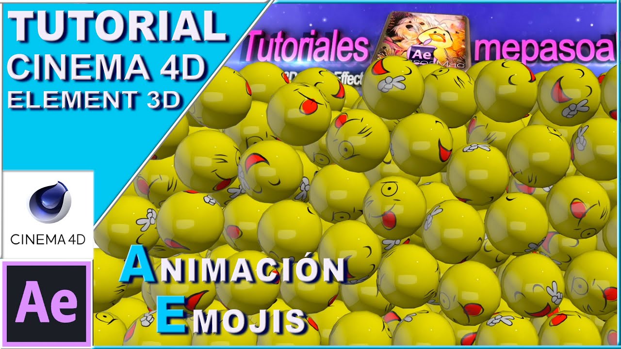 TUTORIAL EMOJIS 3D transiciones ANIMADOS  | CINEMA 4D | ELEMENT 3D