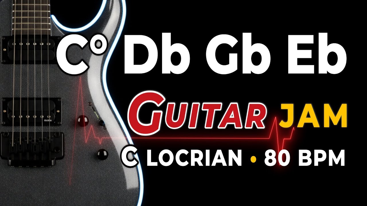 Cdim Db Gb Eb Backing Track | 80 BPM | C Locrian Jam Track | Pop Rock Guitar Practice
