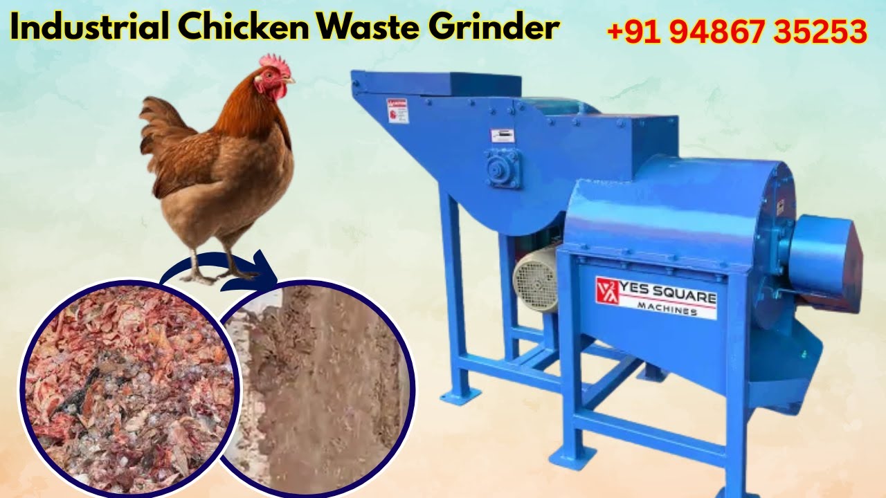 Poultry Chicken Waste Shredder Cum Grinder | Organic Waste Processing Equipment | +91 94867 35253