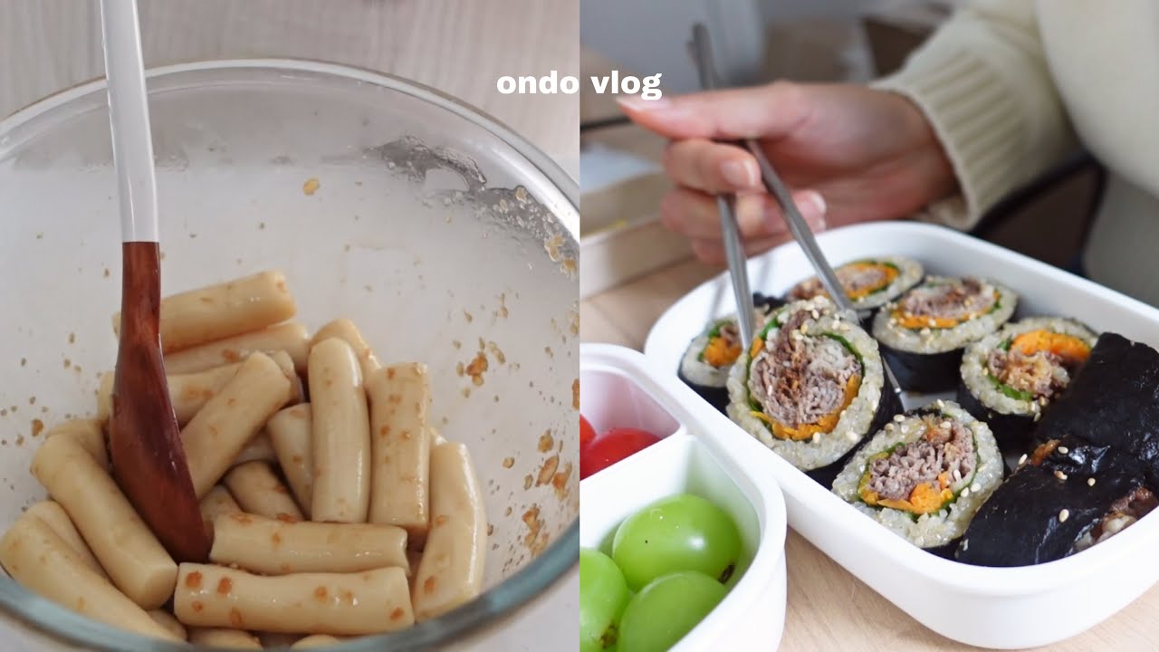 ENG)출근해서 열심히 먹고…자취방에서 기름떡볶이,부대찌개 해 먹고..아무튼 열심히 먹은 일상