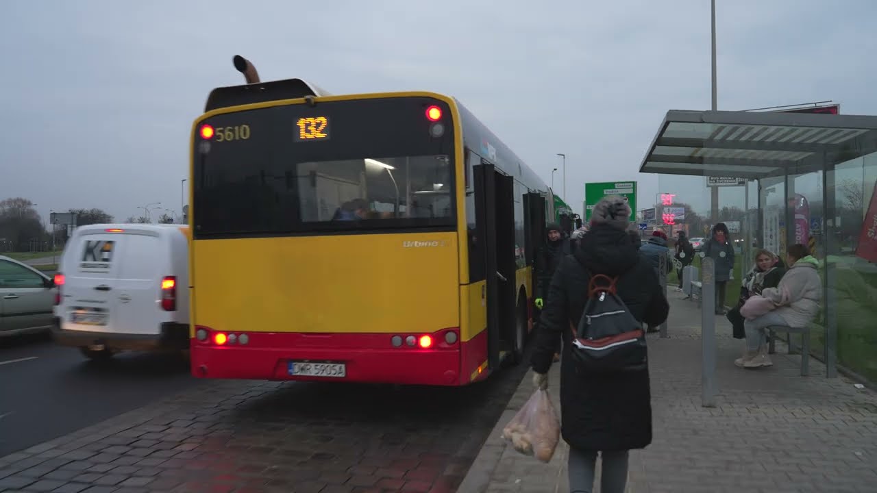 Poland, Wrocław, bus 132 ride from Mińska (Rondo Rotm. Pileckiego) to Wrocławski Park Przemysłowy