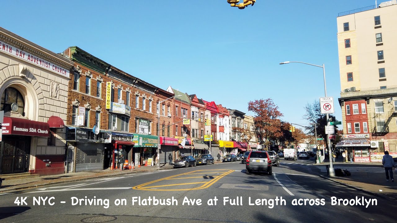 4K NYC - Driving across Brooklyn via Flatbush Ave at full length | Nov 2021