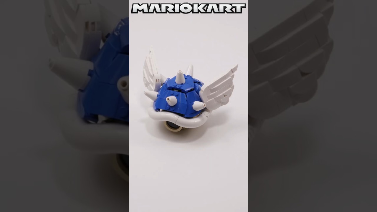 LEGO Mario Kart Winged Blue Shell Stop Motion Build