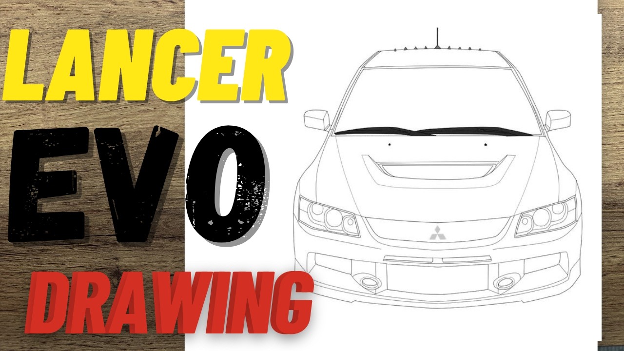 Mitsubishi Lancer Evo Pencil Drawing