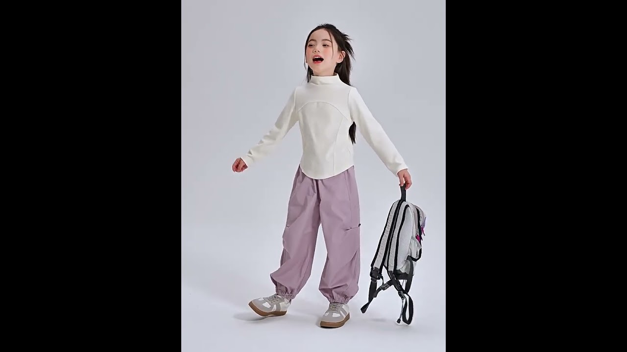 Loose Fit Comfortable Cotton Cargo Pants for Girls Spring 2025 Breathable Baby Girl Long Trousers