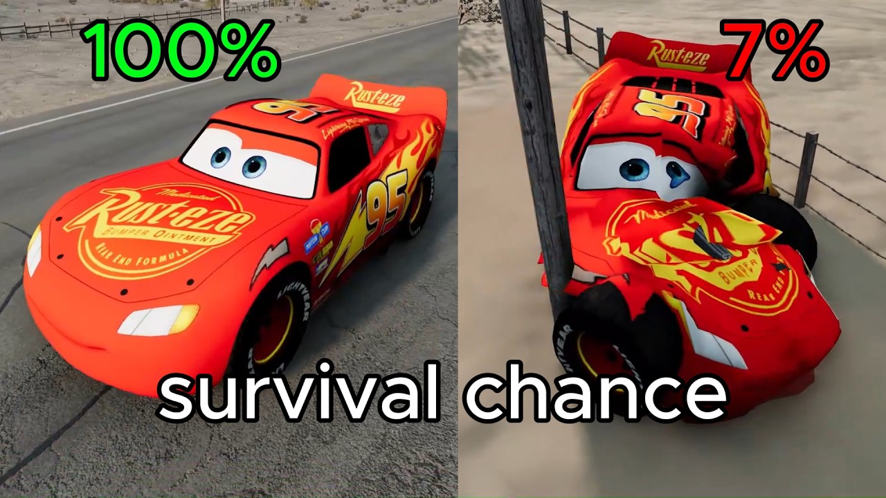 Instant - 500 MPH Lightning McQueen Jump #beamngdrive #mcqueen