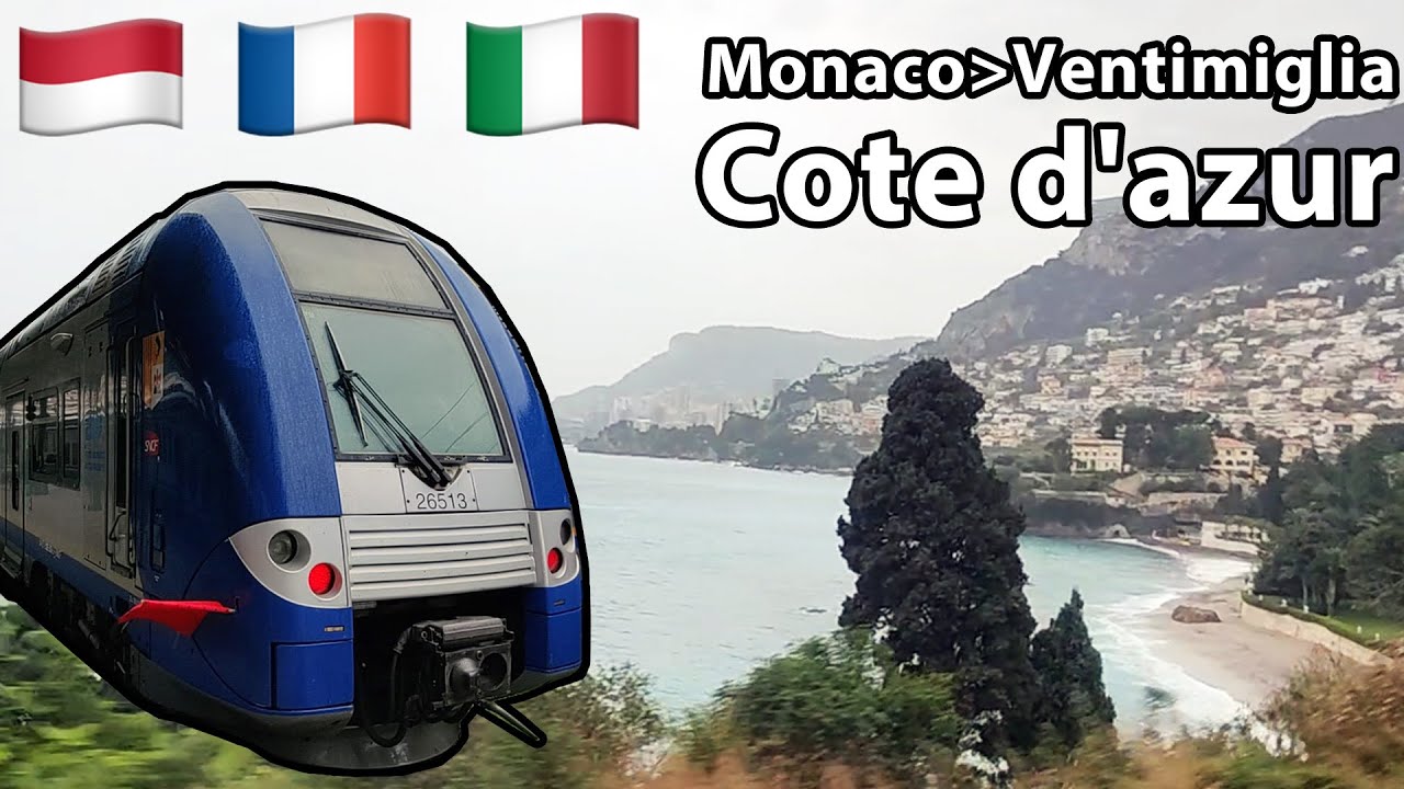 Monaco to Italy by French train along the Cote d'azur | SNCF | Class Z 26500