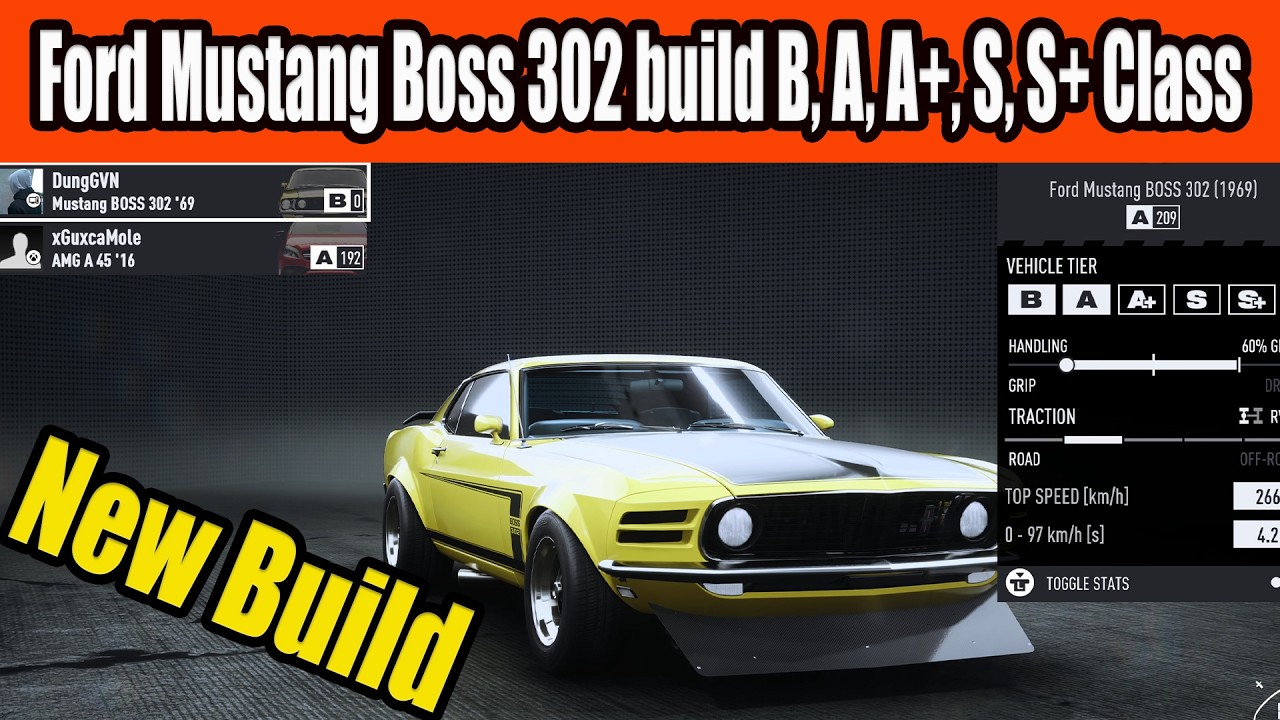 Ford Mustang Boss 302 build B, A, A+, S, S+ Class Car in NFS Unbound - New Build