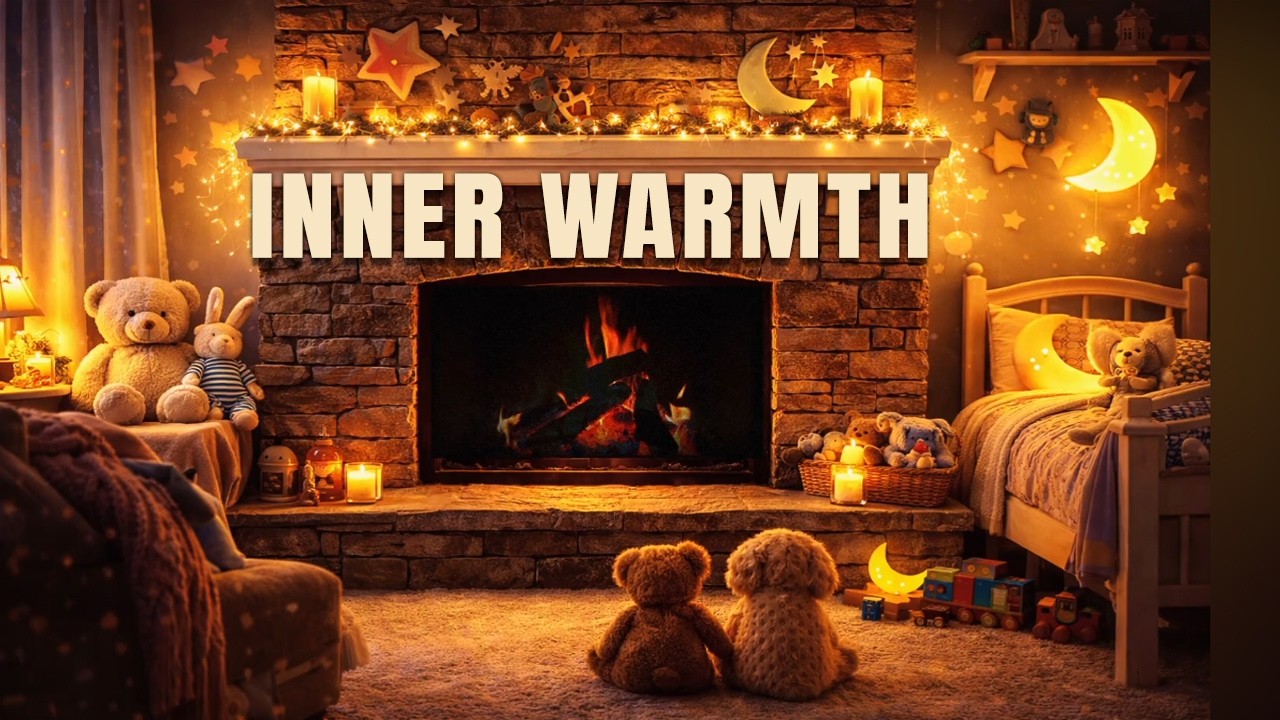 Soft Piano Music for Baby Sleep (1 Hour) | Cozy Fireplace Ambience