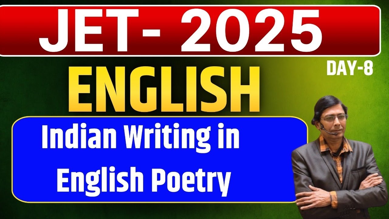 JET Paper 2 ENGLISH 2025 | Indian writing in English Poetry | JET English | Day - 08 | SB Exam