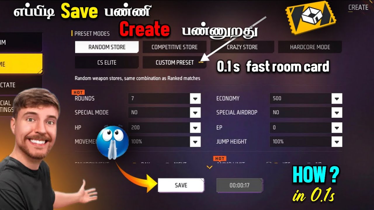 Room Card - எப்பிடி Save பண்ணி Create பண்ணுறது…. இன் 0.1s 🤯 in freefire 