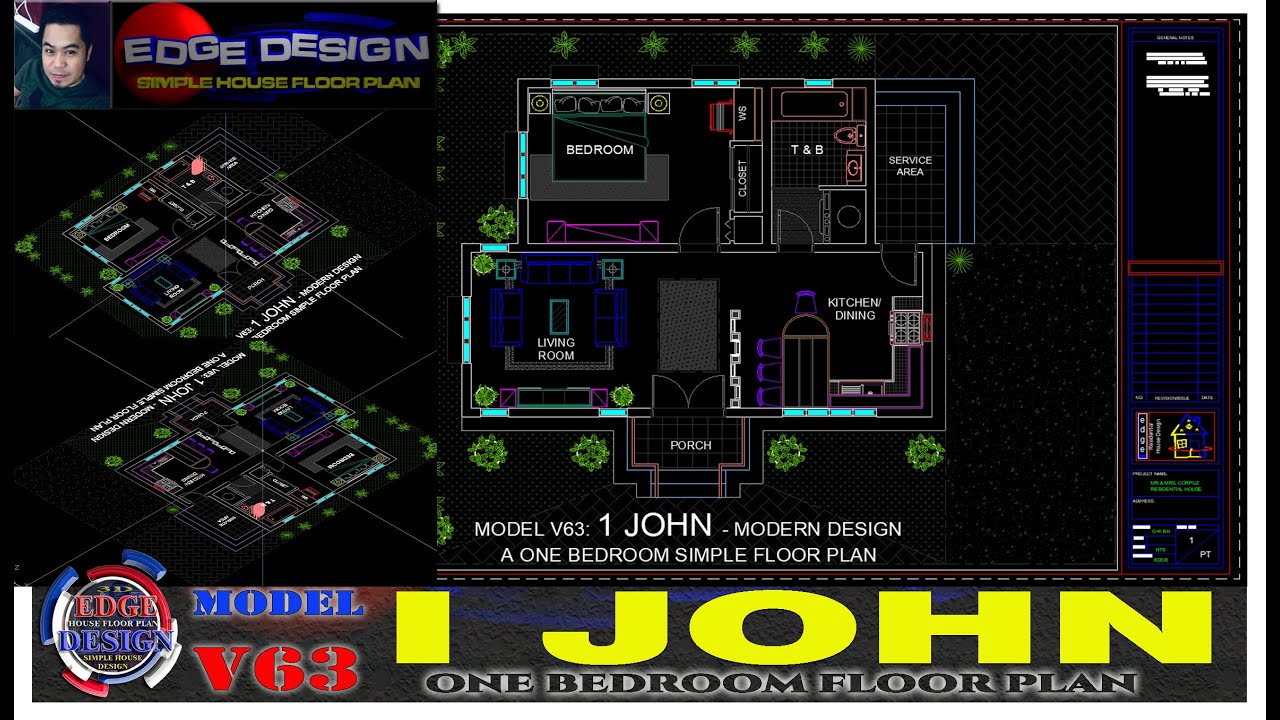 I JOHN - ONE BEDROOM SIMPLE FLOOR PLAN MODERN DESIGN