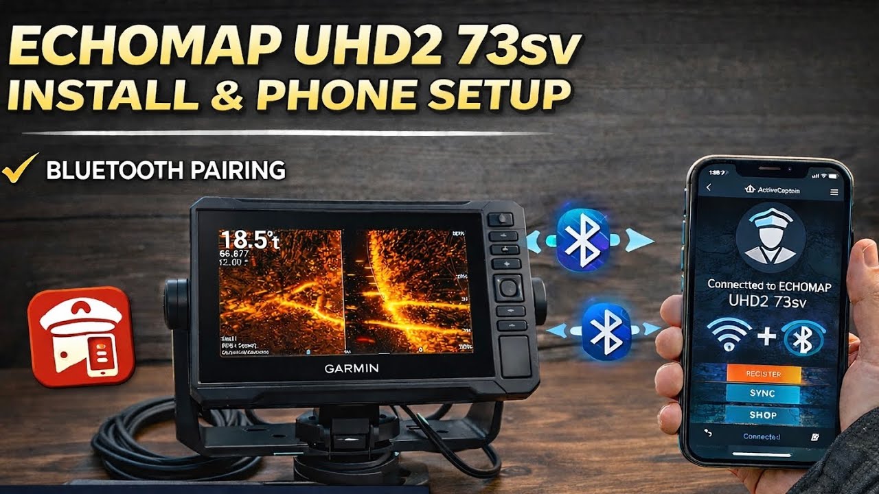 4K Garmin ECHOMAP UHD2 73sv Unboxing + Install + Phone Pairing (Bluetooth/Wi-Fi) | Kayak Setup