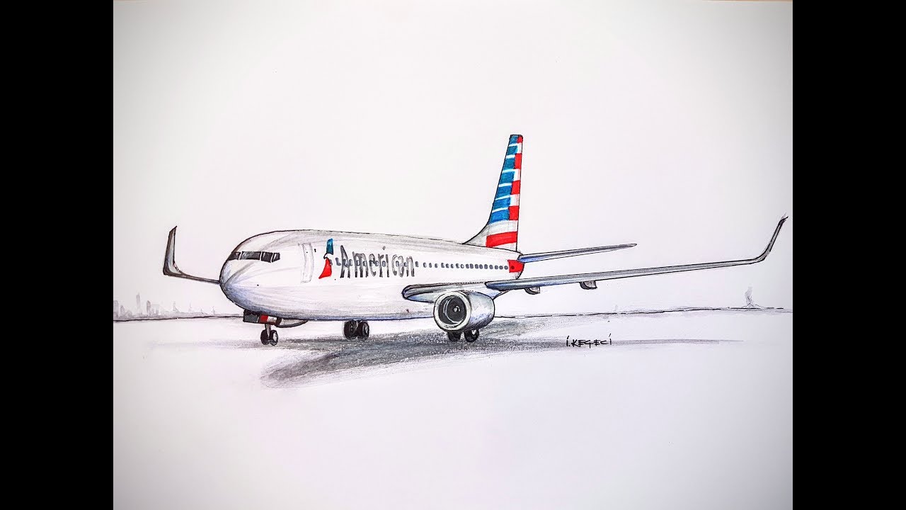 3D SPEED DRAWING:BOEING 737,American Airlines