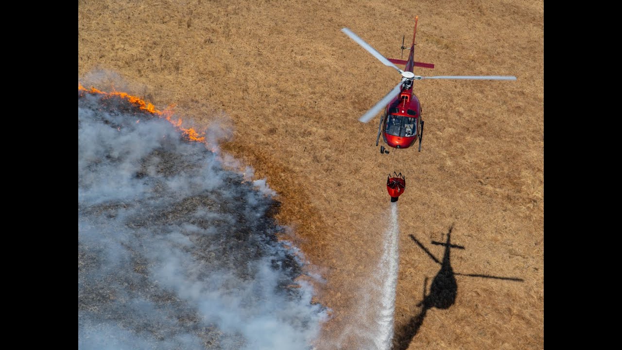 Airbus Helicopters H125 podczas akcji gaszenia pożaru Biebrzańskiego Parku Narodowego  
