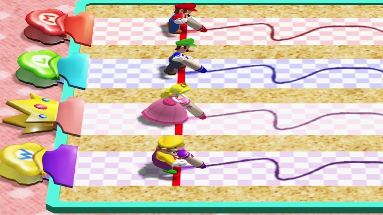 Mario Party 4 Mini Games - Mario Vs Luigi Vs Peach Vs Wario (Master Cpu)