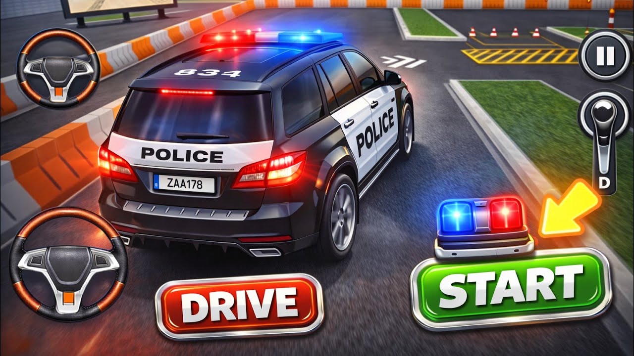 محاكاة قيادة سيارة شرطة باركنغ 🚨 | Police Driving School - Police Car Android Gameplay 2026 