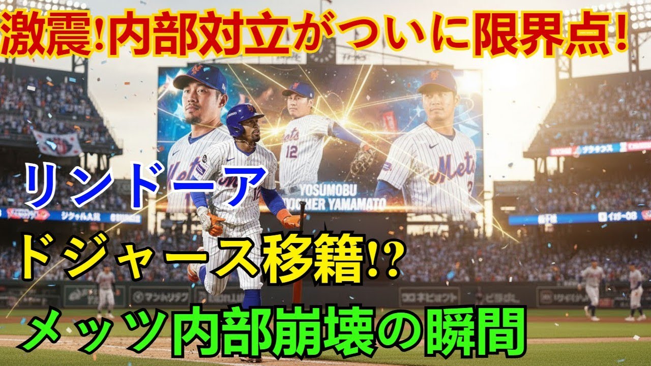 【激震】リンドーア、ドジャース移籍へ!? ニューヨーク・メッツ内部対立が限界突破→崩壊へ向かう