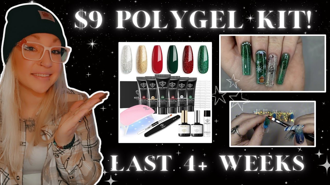 Trying Modelones Polygel Starter Kit 🫧 | Lazy Girl Method 💕 | Winter Nails ❄️ Femi Beauty Method 💗