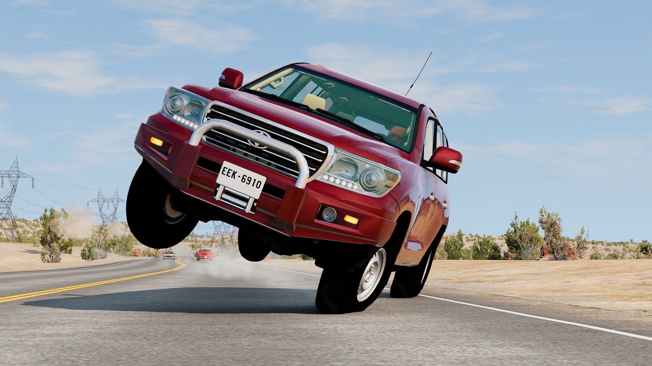 محاكي الحوادث : انقلاب السيارات بسرعة عالية 11# BeamNG drive
