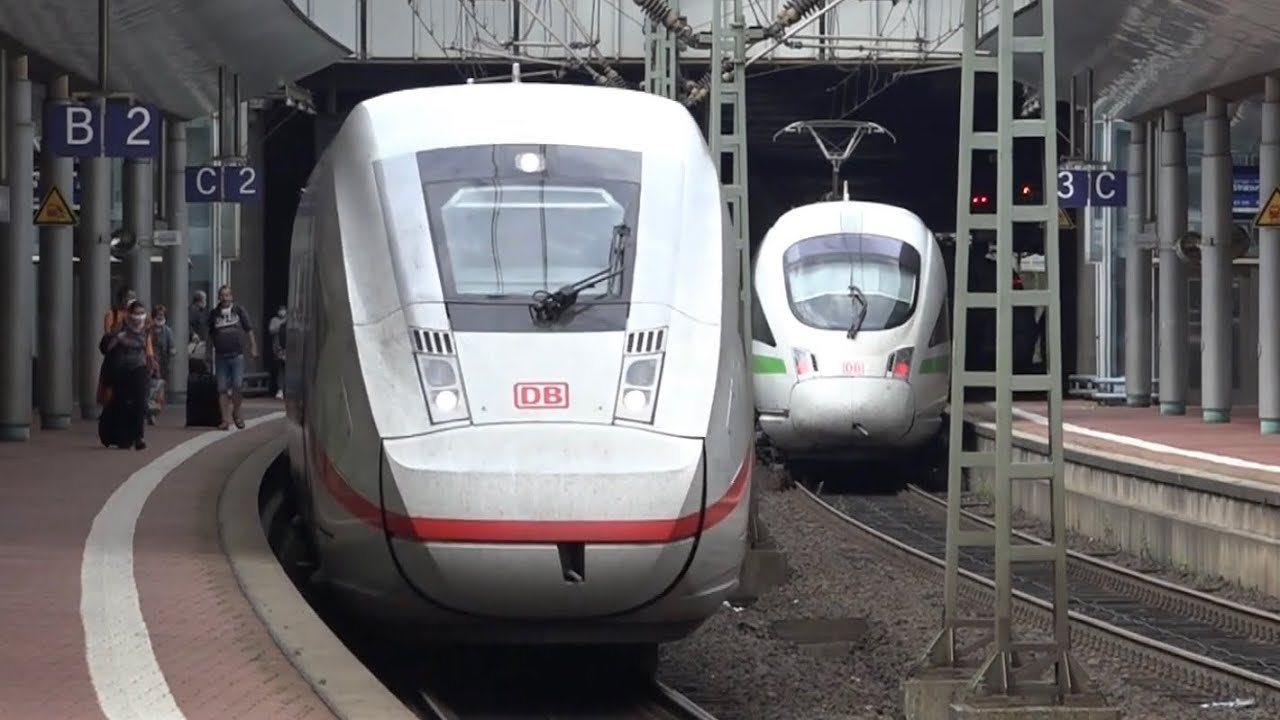 Züge am Kassel-Wilhelmshöhe Bahnhof - ICE- IC- Regional- Güterzüge